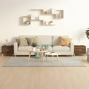 Tavolini Salotto 2 Pz Rovere Marrone 50x50x40 Legno Multistrato /