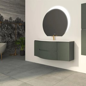 Estensione per mobile da bagno Vague 1 anta, cannettato verde opaco L34 x H55 x P41 cm