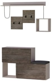 Mobile ingresso scarpiera Holdon colore tortora dark coffee