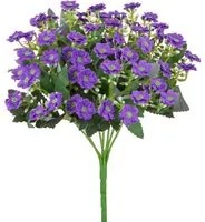 Set 5 Bouquet Artificiale di Mini Calanchoe Altezza 30 cm Viola