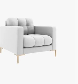 Poltrona Mamaia in tessuto Bouclé gambe oro – L87 cm