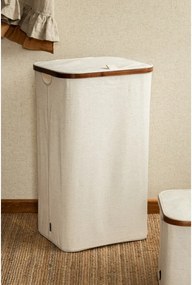 Cesta per il bucato color crema in tessuto Bamboo/Linen – Bigso