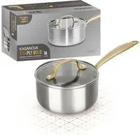 Casseruola 16 cm triplo strato Tri Ply - Gold con coperchio