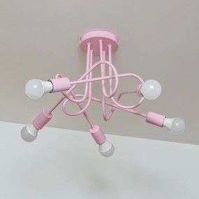 Plafoniera OXFORD 5xE27/15W/230V rosa