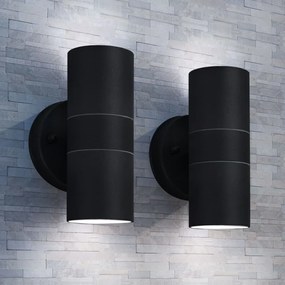 Applique Da Parete 2 Pz Acciaio Inox Proiezione Alto/basso /