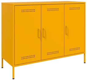 Credenza giallo senape 100,5x39x79 cm acciaio laminato a freddo