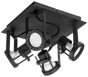 Faretto decorativo senza fonte luminosa TECHNIC NERO OPACO in alluminio nero GU10 42W INSPIRE 4 luci