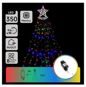 Aigostar - Decorazione natalizia da esterno LED RGBY 350xLED/6W/230V 3,5m IP44