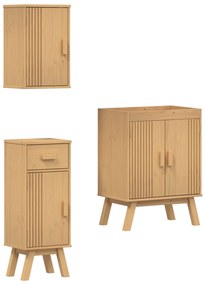 Set di mobili da bagno in pino da 3 pezzi
