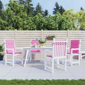 Cuscini Per Sedia Con Schienale Basso 4 Pz Rosa İn Tessuto /