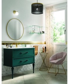 Piedino mobili da bagno (componibile) Tiffany in acciaio blu petrolio H 35 cm 2 pezzi