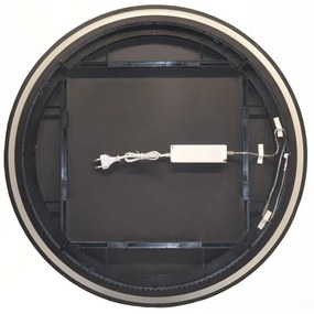Specchiera LED 75 cm con illuminazione perimetrale interna e telaio nero