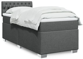 Giroletto A Molle Con Materasso Grigio Scuro 90x200 Cm Tessuto /