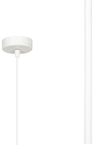 Lampadario 1 Luce Moderno Shu Acciaio Bianco E Paralume A Cilindro Sottile