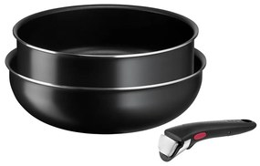 Set di pentole in alluminio 3 pezzi Ingenio Easy Cook &amp; Clean Black - Tefal