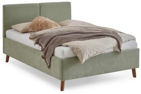 Letto matrimoniale imbottito verde chiaro con rete inclusa 140x200 cm Piano – Meise Möbel
