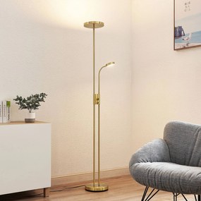 Lindby Piantana LED Seppa, rotonda, ottone, metallo, 180 cm