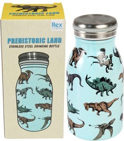 Bottiglia per bambini azzurra in acciaio inox 250 ml Prehistoric Land – Rex London