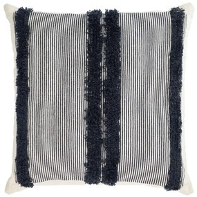 Kave Home - Fodera cuscino Margarte 100% cotone e righe bianche e nere 45 x 45 cm
