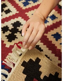 Tappeto rosso in lana reversibile/tessuto a mano 160x230 cm Kamal Rami – Nouristan