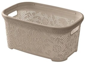 Cestino portabiancheria moderno in plastica tortora con capienza 27 lt