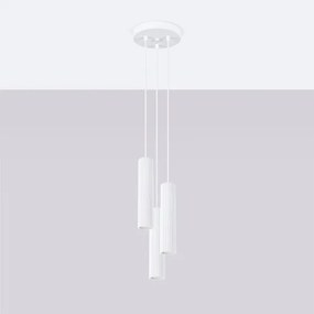 Sollux SL.1538 - Lampadario a sospensione con filo KARBON 3xGU10/10W/230V bianco