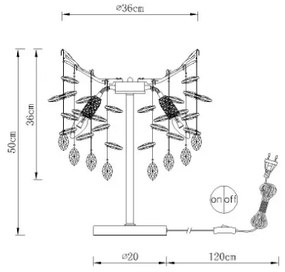 Globo 64138TG - Lampada da tavolo QUEENA 3xE14/40W/230V dorata