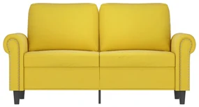 Divano a 2 posti giallo 120 cm in velluto