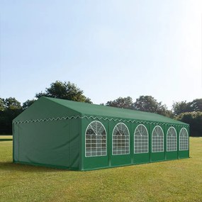 TOOLPORT 6x12 m tenda capannone, altezza 2,6m, PVC 800, telaio perimetrale, verde scuro, senza statica - (7541bl)