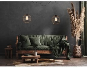 Lampadario a sospensione con filo MATT 2xE27/60W/230V ragno nero/rame