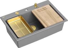 Lavello in granito MARC  110 WORKSTATION Grey  Metallic