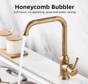 Rubinetto da bagno EYN AQ1829 in ottone con bocca girevole, disponibile in più finiture