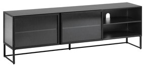Kave Home - Mobile TV Trixie 2 ante in acciaio verniciato nero 180 x 58 cm