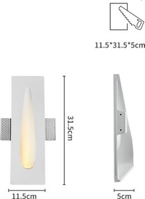 Segnapasso da Incasso GU11 Rettangolare in Gesso Pitturabile