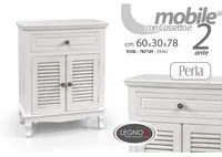 Mobile bianco multiuso shabby cm 60 x 30 x 77.5 h