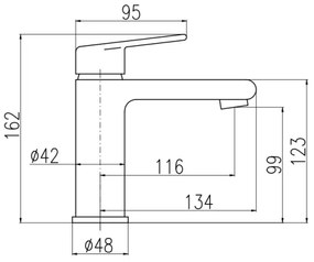 RAV Slezák CO128.0Z - Miscelatore per lavabo COLORADO 16,2 cm, finitura oro lucido