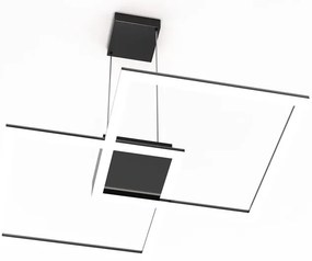 Lampadario LED design Kira nero, luce naturale 5300 lumen
