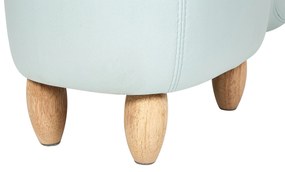 Pouf animaletto velluto azzurro e legno chiaro HIPPO Beliani