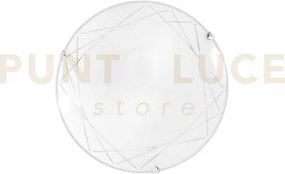 Plafoniera paradise bianca 2 luci attacco e27 30x30x9,4cm in vetro ...