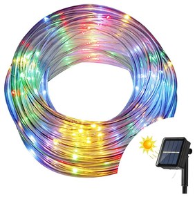 Tubo luminoso con pannello solare 10 metri da esterno 200 Led Multicolore Wisdom