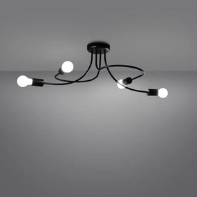 Sollux SL.1455 - Lampadario a sospensione con supporto rigido LEVAR 4xE27/15W/230V nero