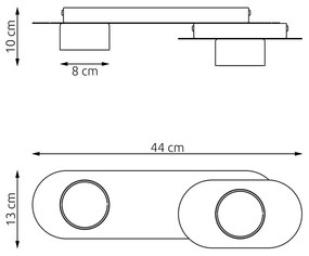 Lampada da soffitto in acciaio STILO 2 nera da interno 2xGX53