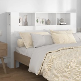 Testiera Con Scomparti Bianco Lucido 160x18,5x104,5 Cm /