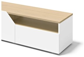 Tavolo TV bianco in rovere 180x38 cm Verone - TemaHome