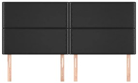 Testiere 4 pz nere 100x5x78/88 cm in similpelle