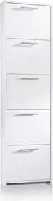 Scarpiera TERRANEO 5 ante apertura a ribalta, L 50 x H 178 x P 18 cm 10 paia, bianco