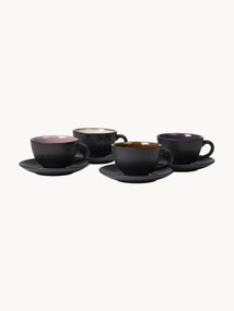 Set di 4 tazze con sottobicchieri Dia