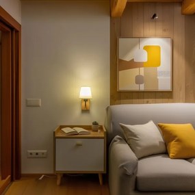 Brilagi - Applique NUBILA WOOD 1xE27/25W/230V quercia/color crema