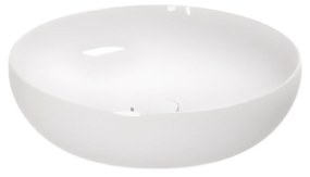 Lavabo D'Appoggio 40x10 Cm Azzurra Ceramica "Elegance Circle" Bianco Lucido