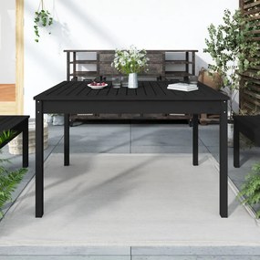 Tavolo da Giardino Nero 121x82,5x76 cm Legno Massello di Pino